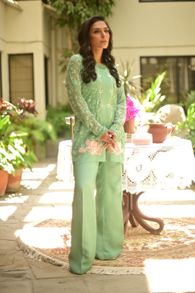 Sage with Trousers