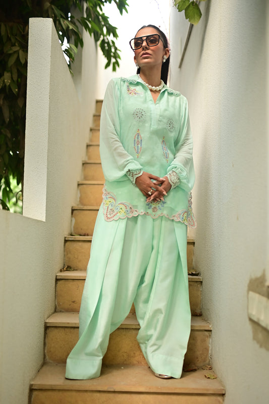 Mint Sorbet with Farshi Shalwar