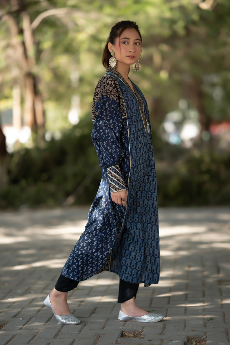 Indigo Ajrak Kurta
